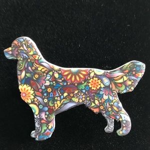 Golden Retriever Acrylic Brooch